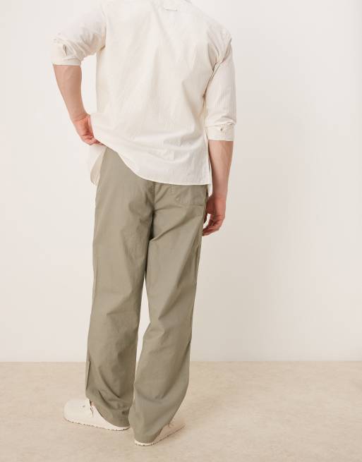 ASOS DESIGN – Obszerne spodnie z mieszanki lnu w kolorze khaki, 3 z 5