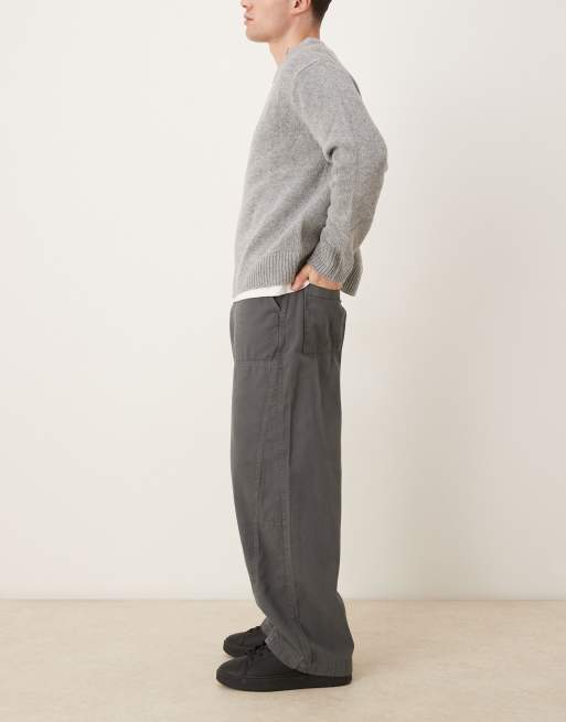 ASOS DESIGN – Obszerne szare spodnie oversize typu carpenter, 3 z 5