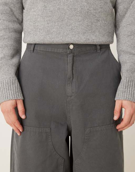 ASOS DESIGN – Obszerne szare spodnie oversize typu carpenter, 4 z 5