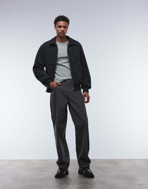 ASOS DESIGN – Obszerne szare spodnie sztruksowe - view 1