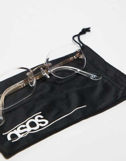 ASOS DESIGN - Occhiali alla moda anni '90senza bordo con lenti trasparenti, 2 di 4