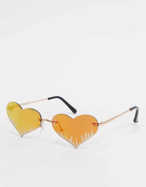 ASOS DESIGN - Occhiali da sole a cuore