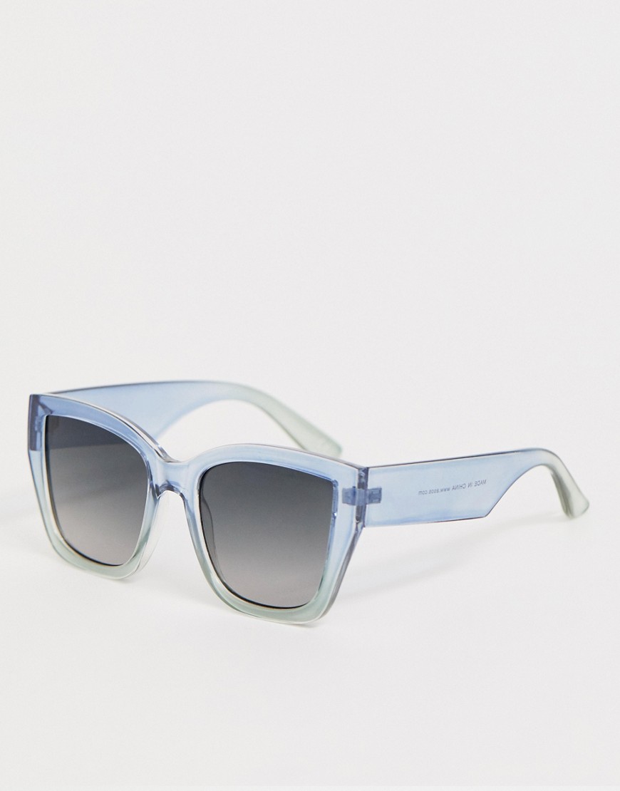 ASOS DESIGN - Occhiali da sole anni '70 oversize quadrati-Blu