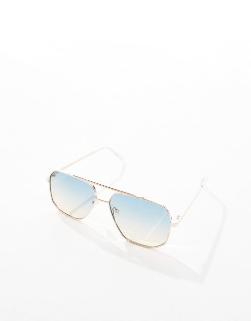 ASOS DESIGN - Occhiali da sole aviatore anni '70 in metallo con lenti sfumate, 2 di 4