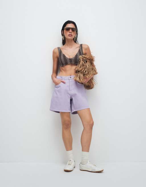 ASOS DESIGN - Occhiali da sole aviatore con montatura in metallo e lenti marrone chiaro, 4 di 5