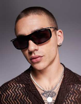Occhiali Da Sole Chrome Hearts Design Lusso: Montatura Argento Metal Con Lenti Sfumate Blu