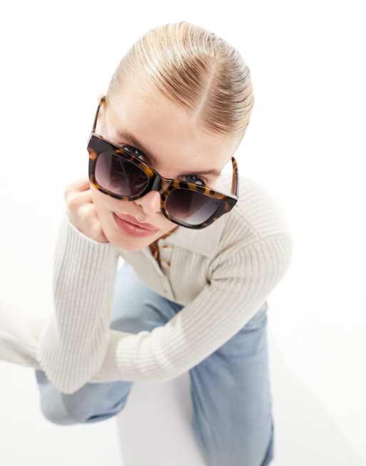 ASOS DESIGN - Occhiali da sole cat-eye con montatura spessa tartarugata, 3 di 4