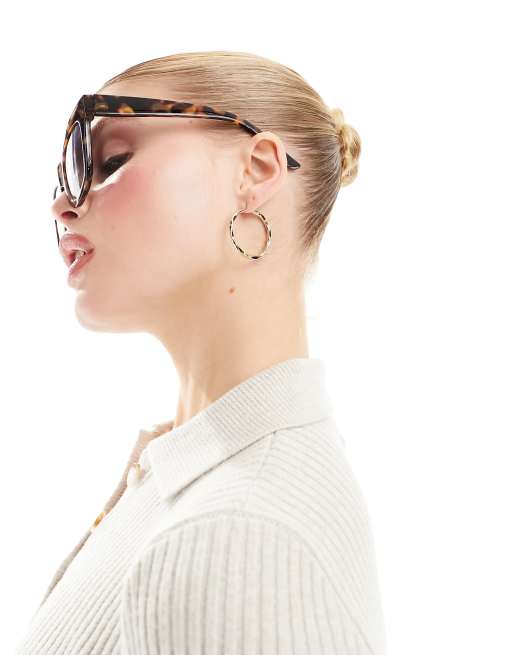 ASOS DESIGN - Occhiali da sole cat-eye con montatura spessa tartarugata, 4 di 4