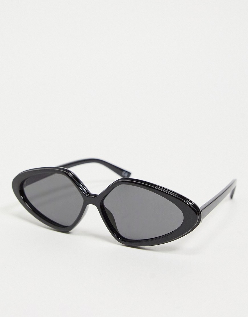 Occhiali Nero donna ASOS DESIGN - Occhiali da sole cat-eye ovali in materiale riciclato nero lucido