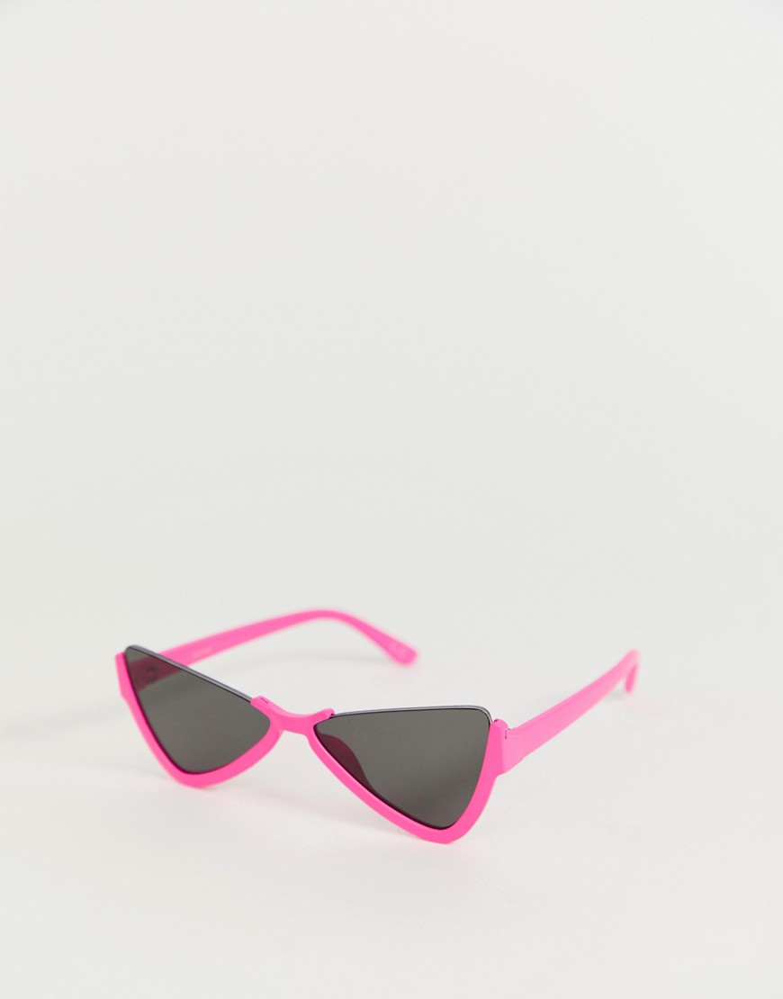 ASOS DESIGN - Occhiali da sole con montatura parziale a farfalla in plastica-Rosa