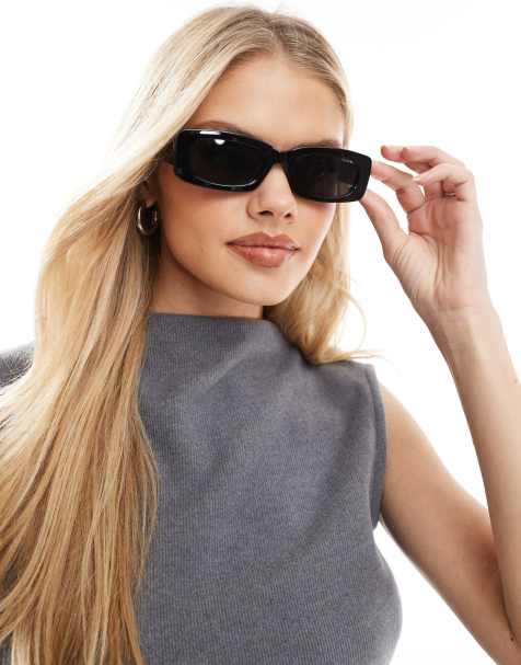 ASOS DESIGN - Occhiali da sole neri medi squadrati - view 1