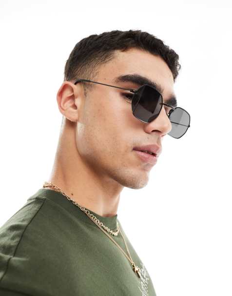ASOS DESIGN - Occhiali da sole neri squadrati con lenti fumé - view 1