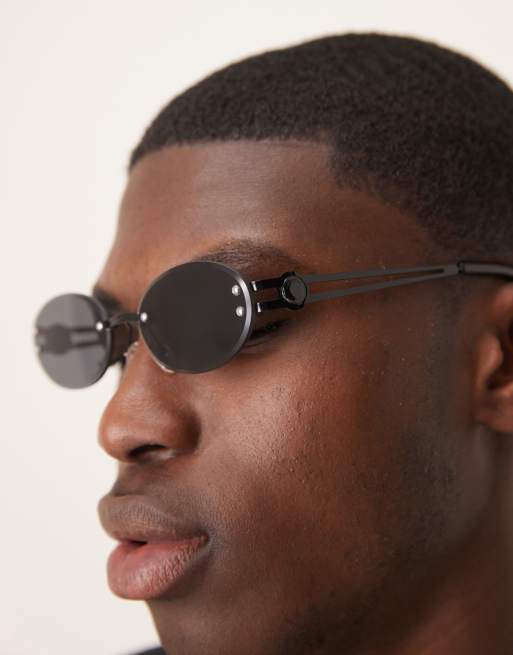 ASOS DESIGN Occhiali da sole ovali senza bordo con montatura in