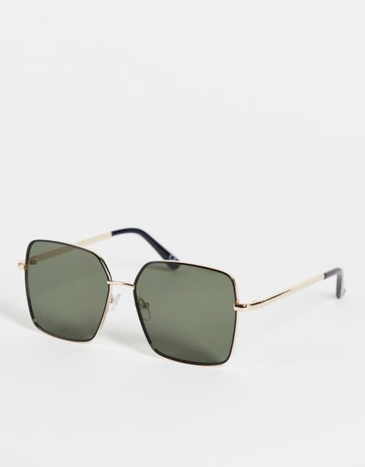 ASOS DESIGN - Occhiali da sole oversize in stile anni '70 con montatura nera 