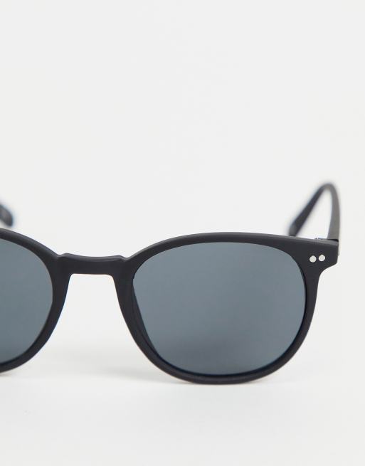 ASOS DESIGN - Occhiali da sole quadrati in plastica nero opaco con lenti sfumate, 3 di 4