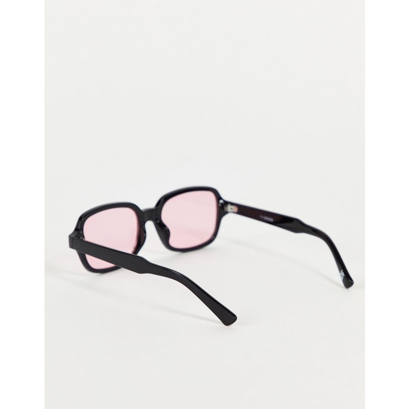 DESIGN - Occhiali da sole quadrati neri con lenti rosa