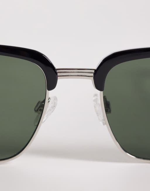 ASOS DESIGN - Occhiali da sole rétro con montatura nera e lenti G15, 2 di 3