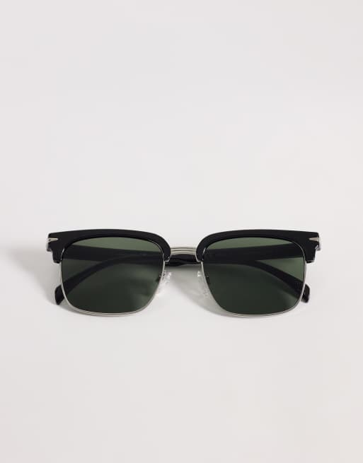 ASOS DESIGN - Occhiali da sole rétro con montatura nera e lenti G15, 3 di 3