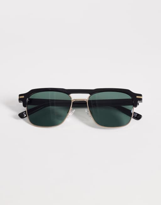ASOS DESIGN - Occhiali da sole rétro con montatura nera e lenti sfumate, 3 di 3