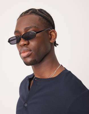 Occhiali Lettura Uomo Occhiali Da Sole Originali OG Neri - Montatura Rettangolare Oversize Stile Hip Hop Retrò! Occhiali Rettangolari Neri Oversize - Foto 12