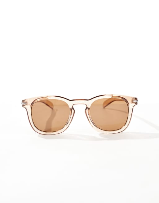 ASOS DESIGN - Occhiali da sole rotondi marroni con lenti nere, 4 di 4
