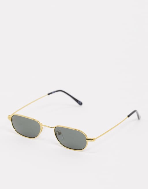 ASOS DESIGN - Occhiali da sole rotondi piccoli in metallo con lenti G15