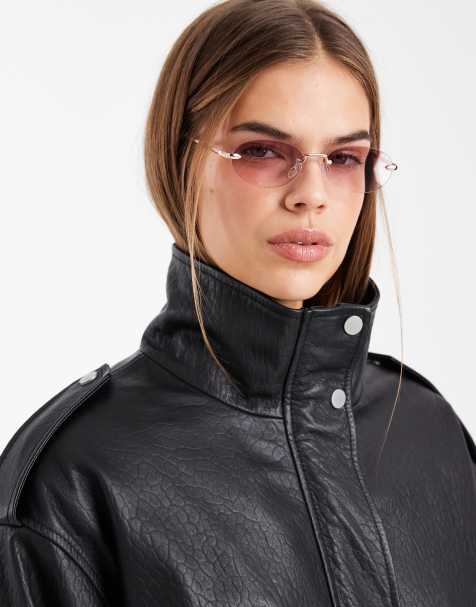 ASOS DESIGN - Occhiali da sole senza bordo con lenti ovali e stanghette in metallo - view 1