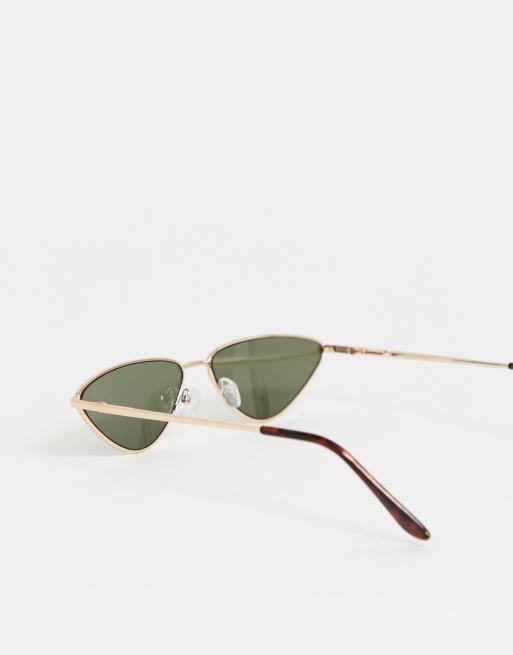 ASOS DESIGN Occhiali da sole sottili a occhi di gatto a mandorla