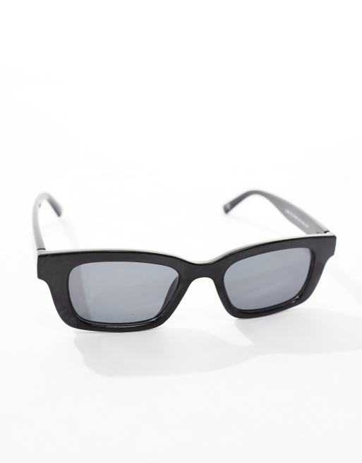 ASOS DESIGN - Occhiali da sole sottili squadrati neri con lenti sfumate, 2 di 4