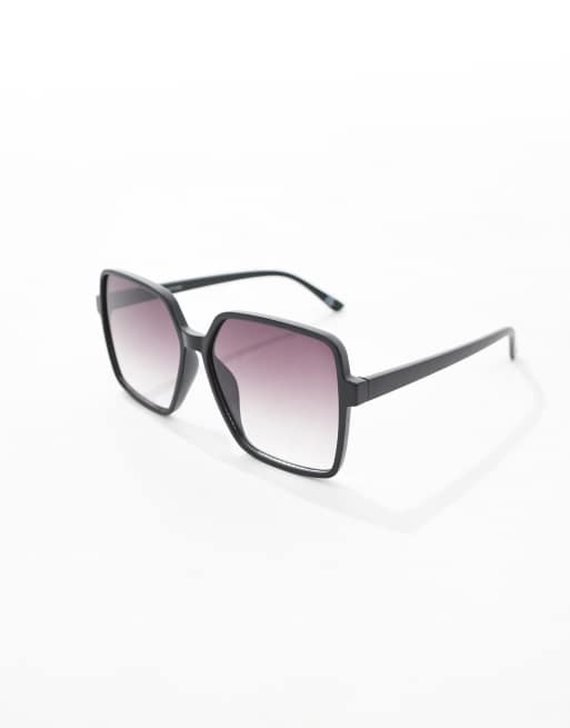 ASOS DESIGN - Occhiali da sole squadrati anni '70 neri con lenti sfumate , 2 di 3