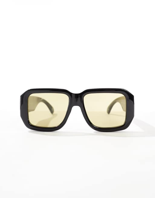 ASOS DESIGN Occhiali da sole squadrati con montatura nera e