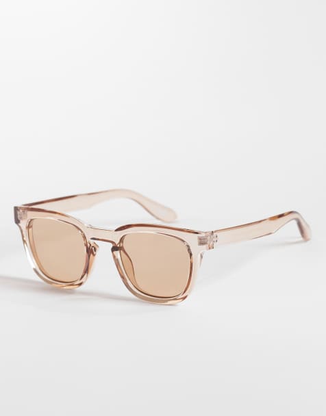 ASOS DESIGN - Occhiali da sole squadrati rosa cristallo con lenti marroni - view 1