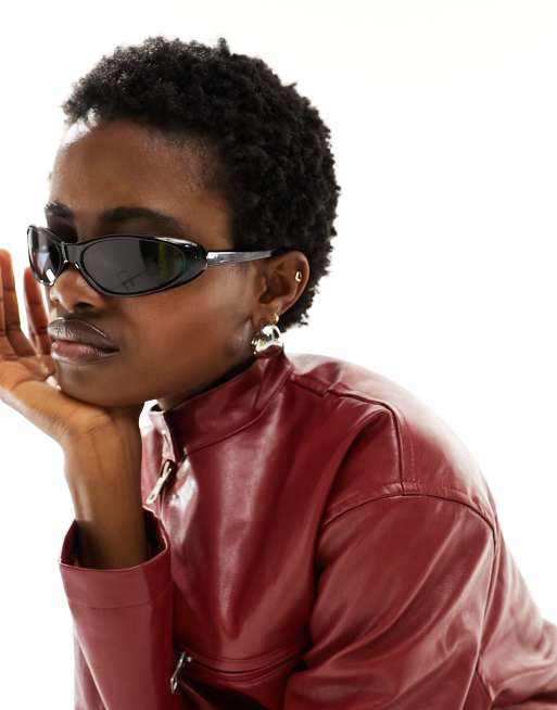 ASOS DESIGN Occhiali da sole stretti a mascherina avvolgenti