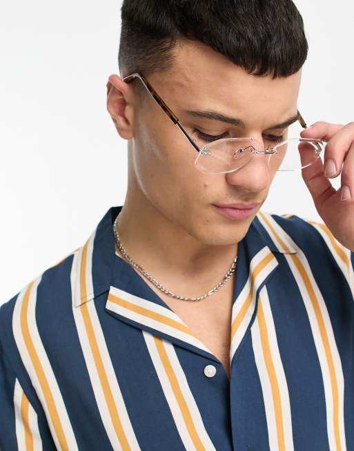 ASOS DESIGN - Occhiali esagonali stile rétro senza bordo con lenti trasparenti, 2 di 4