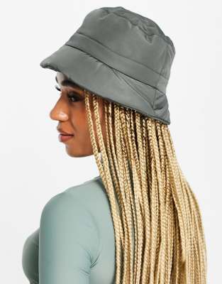 ASOS DESIGN – Ocieplany kapelusz typu bucket z nylonu w kolorze khaki