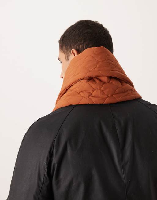 ASOS DESIGN – Ocieplany pikowany szalik w pomarańczowym kolorze, 3 z 3