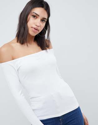 asos white bardot top