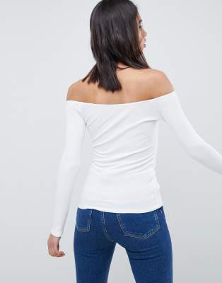 asos white bardot top