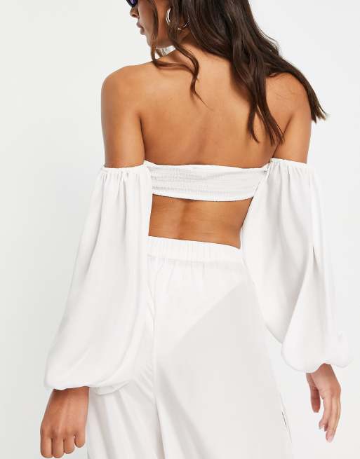 Asos white off the shoulder outlet top