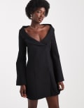 [ASOS DESIGN] ASOS DESIGN off shoulder blazer dress in black 8 Black