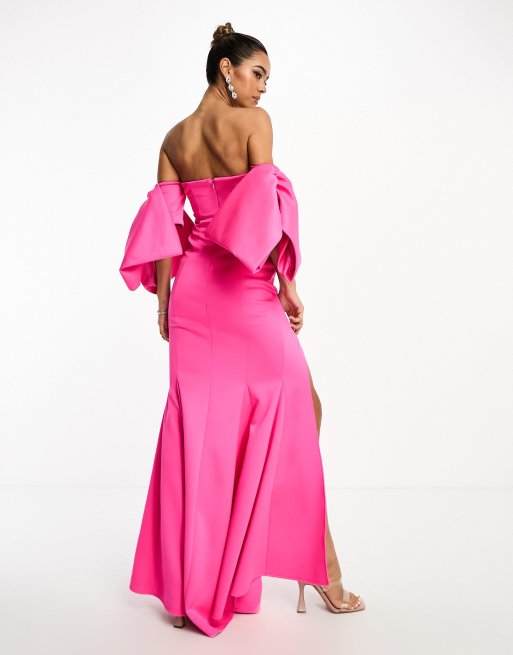 Off the shoulder bodycon best sale maxi dress