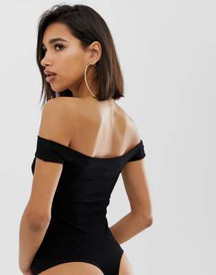 black off the shoulder bodysuit