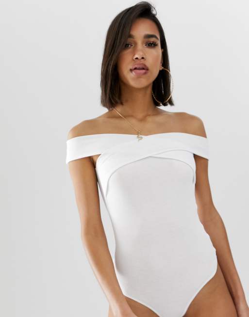 White off the shoulder shop bodysuit