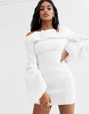 asos long sleeve white dress