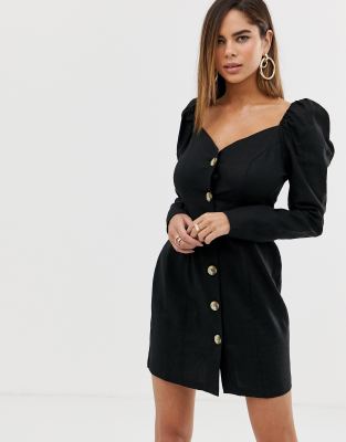 asos black dress long sleeve