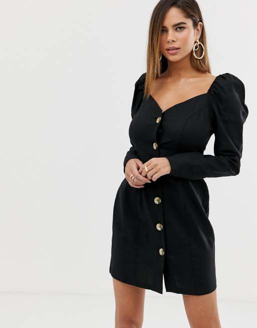 Long sleeve off the 2025 shoulder button down dress