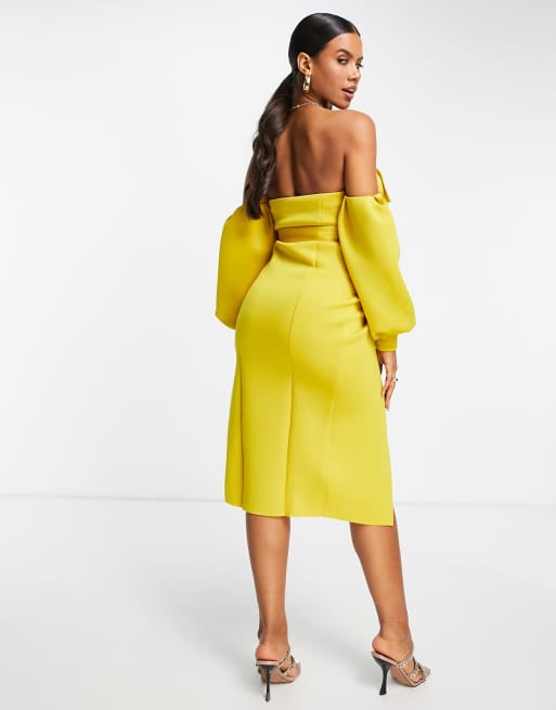 Mustard off hotsell the shoulder dress