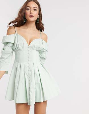 corset off shoulder dress