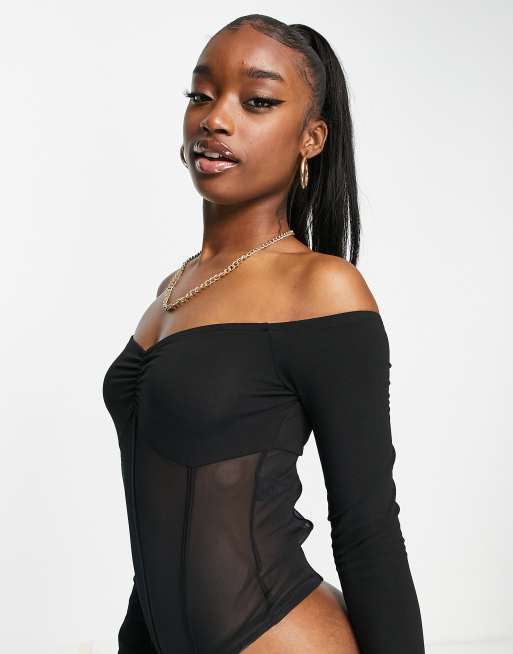 ASOS DESIGN oversized mesh shirt in black - BLACK