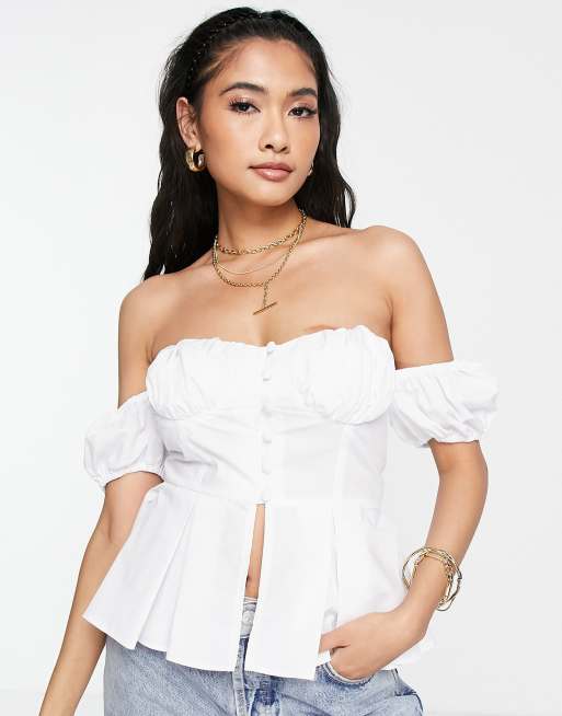 Asos white off the hotsell shoulder top